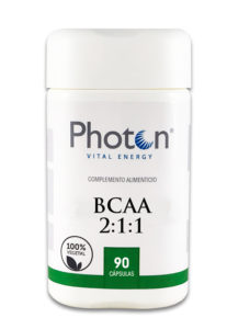 Aminoacidos BCAA Photon, cápsulas vegetal que proporciona aminoácidos que el cuerpo no genera por si solo.